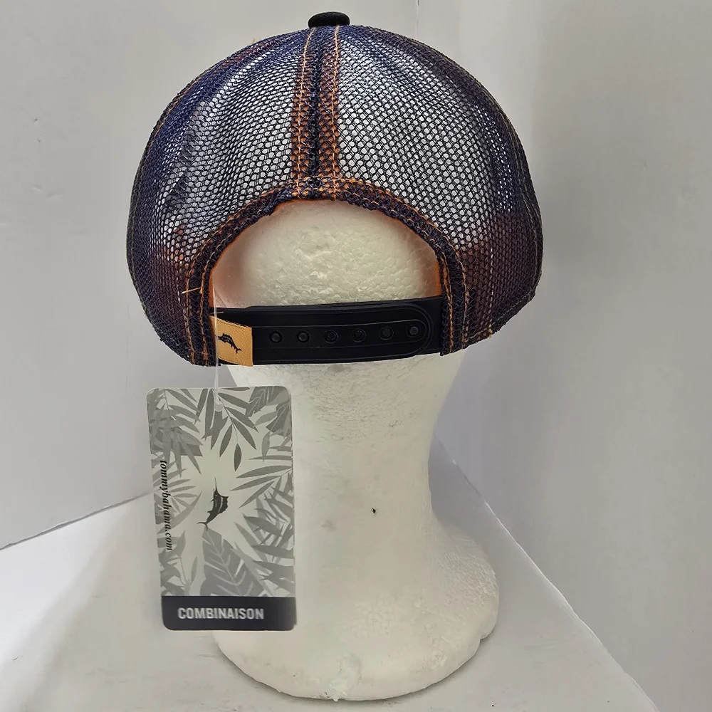 TOMMY BAHAMA kids‎ Trucker Mesh Snapback Cap Beach Print L/XL Navy NWT